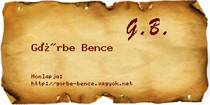 Görbe Bence névjegykártya