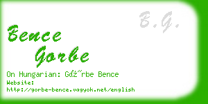bence gorbe business card